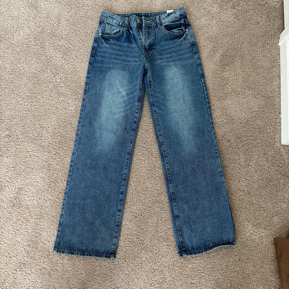 SHEIN Women's Blue Flare Jeans